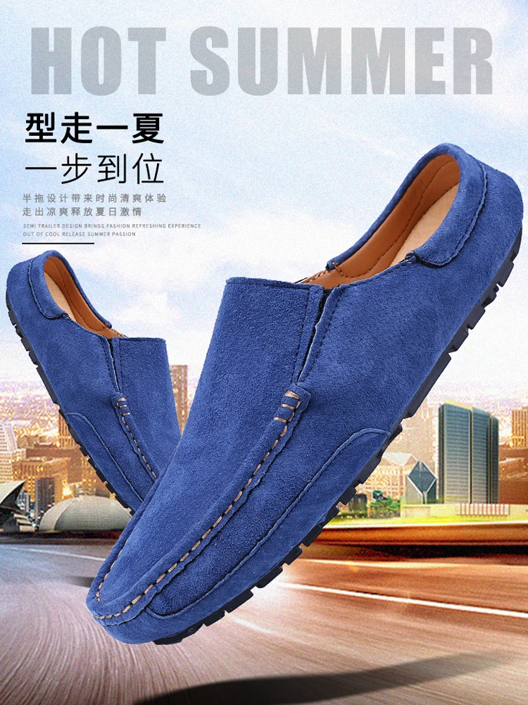Man Summer Fashion Pig Skin Casual Half Shoe Male Breathable Soft Backless Half Loafers Hombre Open Back Leather Comfy Mocassins