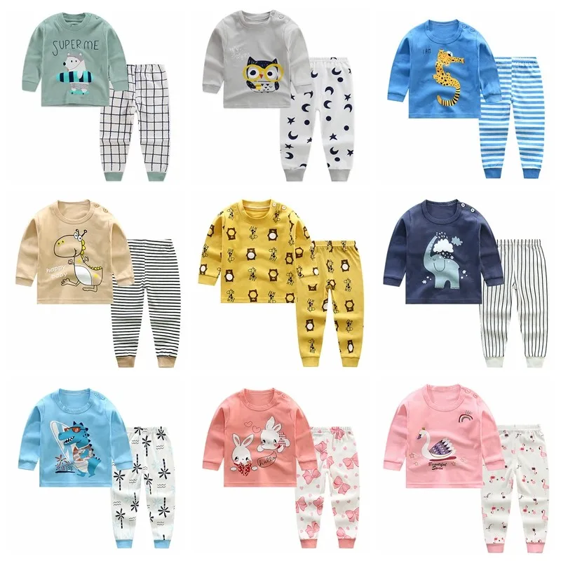 Осенняя одежда для мальчиков и девочек с длинным рукавом мультяшным принтом |