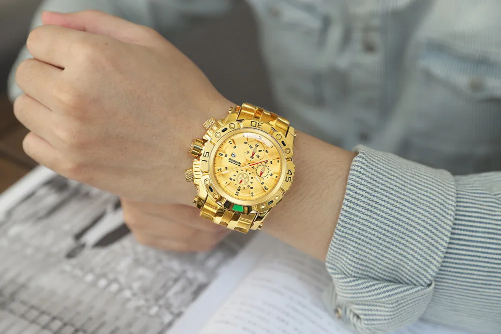 TEMEITE новые роскошные Брендовые мужские часы модные золотые кварцевые наручные часы мужские водонепроницаемые модные спортивные часы из нержавеющей стали