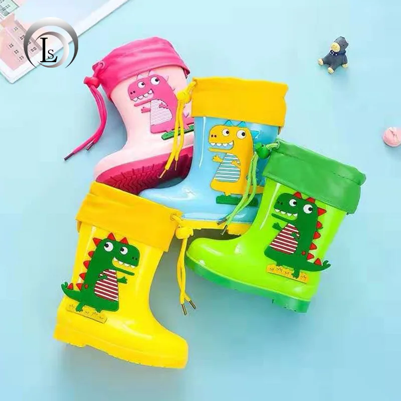 

Children Dinosaur Rain Shoes Four Seasons Universal Cartoon Stereo Pattern Children Men And Women Baby Rain Boots Rubber Shoes A