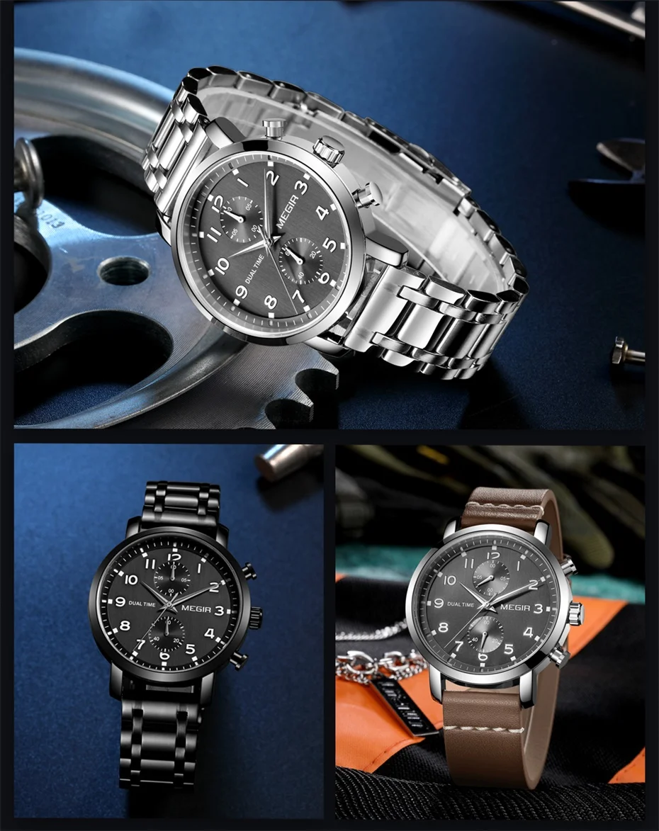 multi-função dial à prova dwaterproof água cronógrafo