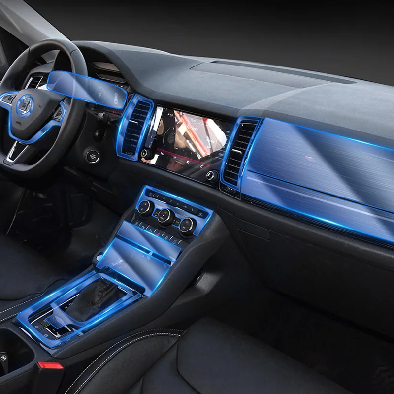 

For Skoda Kodiaq 2020 2019 2018 2017 TPU Transparent Film Car Dashboard Film Screen Protection Sticker Anti-scratch Sticker 21