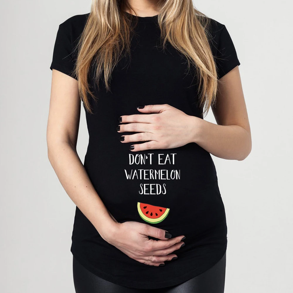 Don't Eat Watermelon New 2021 Summer Maternity Pregnancy T Shirt Pregnant Women Watermelon Tops Tee Shirts Drop Shipping 4