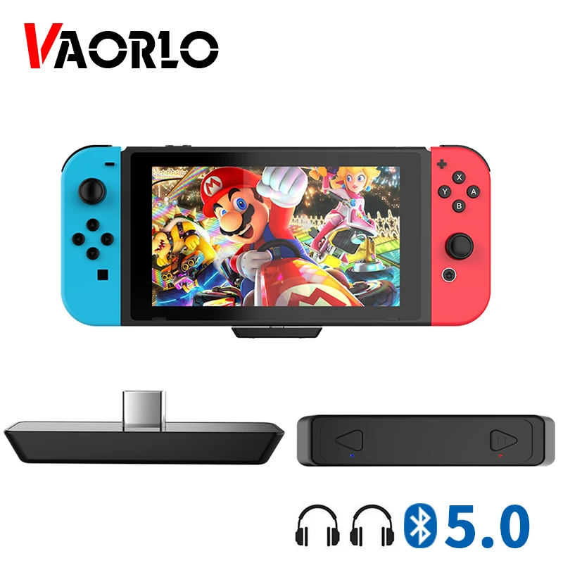 Vaorlo Adattatore Audio Wireless Multipoint Bluetooth 5.0 A Bassa Latenza Typc-C Mini Per Nintendo Switch Ns Lite Ps4