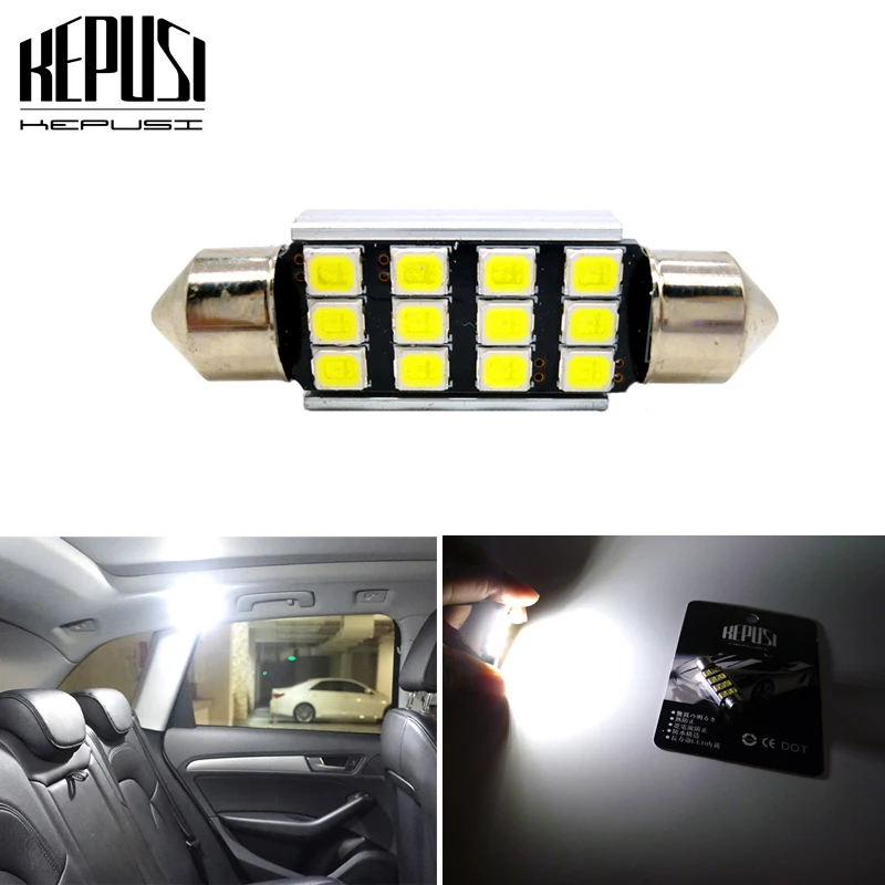 

LED Festoon Dome 31mm 36mm 39mm 41mm c5w 212-2 6418 White Reading License Plate Lamp led Light Bulb 12V interior light