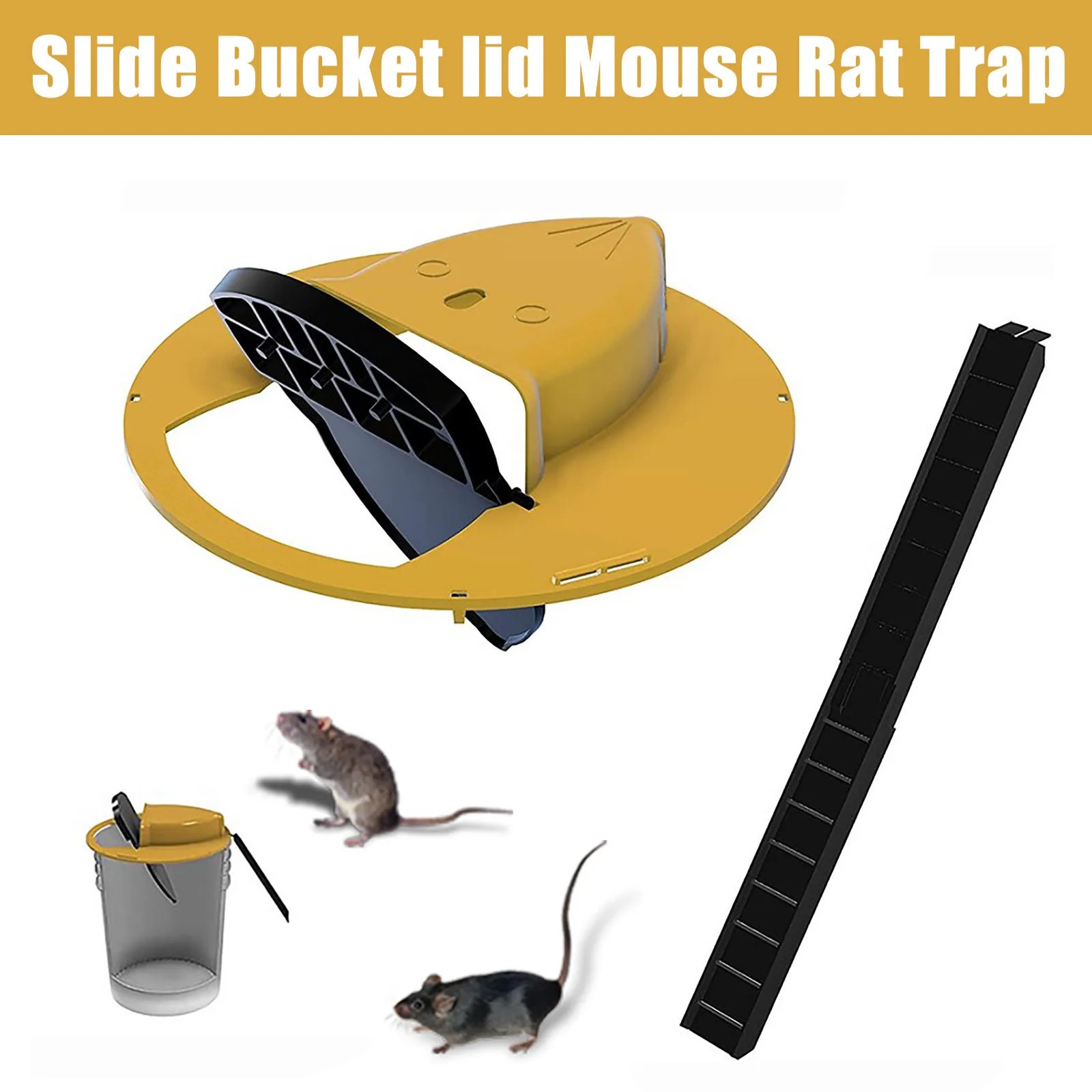Slide Bucket Lid Mouse Rat Trap Flip Slide Mouse Trap Bucket with