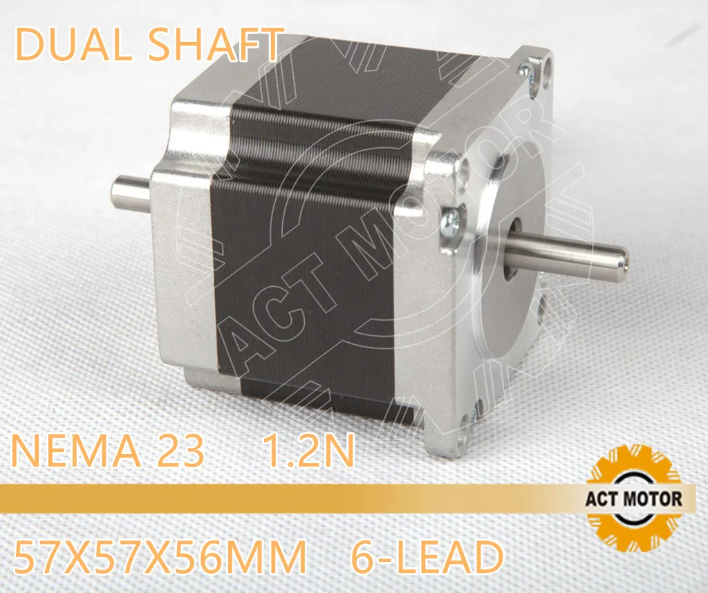 Шаговый двигатель nema 23 с двумя валами 1 26 Н · м (178oz in) 56 мм/2 А прямая продажа|dual shaft