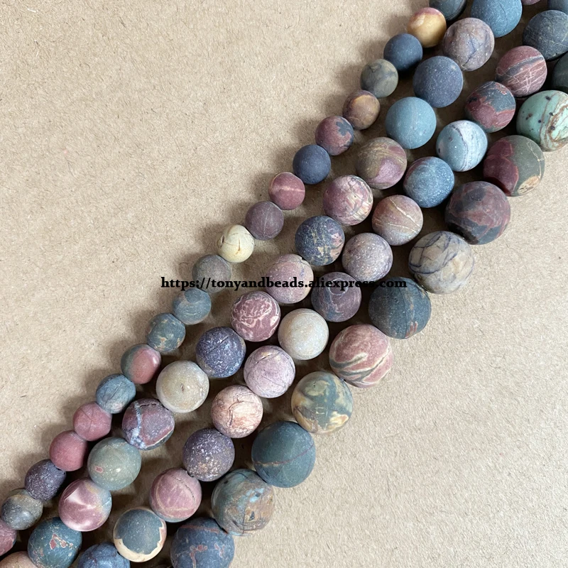 Natural Picasso Gemstone Loose Spacer Beads Jewelry Finding Craft 4/6/8/10/12MM 