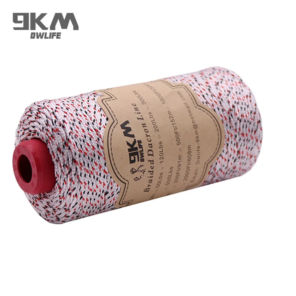 Braided Dacron Fishing Line Outdoor Kite Line 500-1000ft Multi-Functional Camping Flag Tying Band Fishing Applications 50-500Lbs