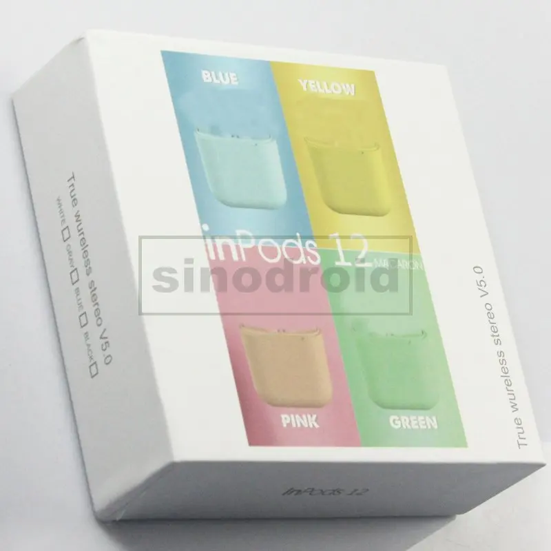 Macaron inPods 12 TWS Bluetooth 5,0 беспроводные стерео бас наушники Близнецы спортивные наушники яркие цвета inPods12 для iPhone