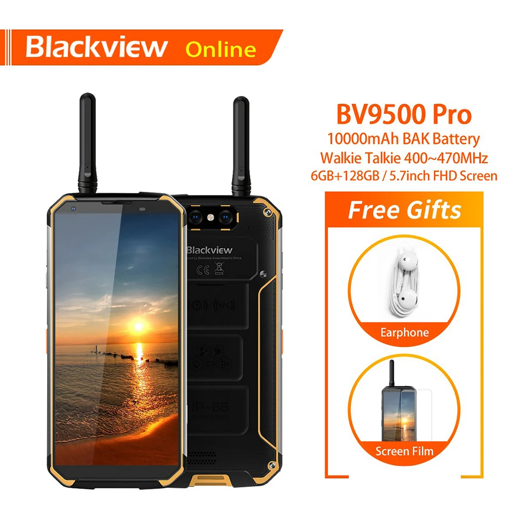 Blackview BV9500 Pro прочный смартфон 5," IP68 Водонепроницаемая рация 6 ГБ+ 128 ГБ 10000 мАч 18:9 FHD NFC мобильный телефон