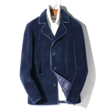 Пальто с натуральным мехом, осенне-зимняя куртка для мужчин, овчина, мех, шерсть, пальто, уличная одежда, Мужской Блейзер, манто, MG-A1800088, MY2037