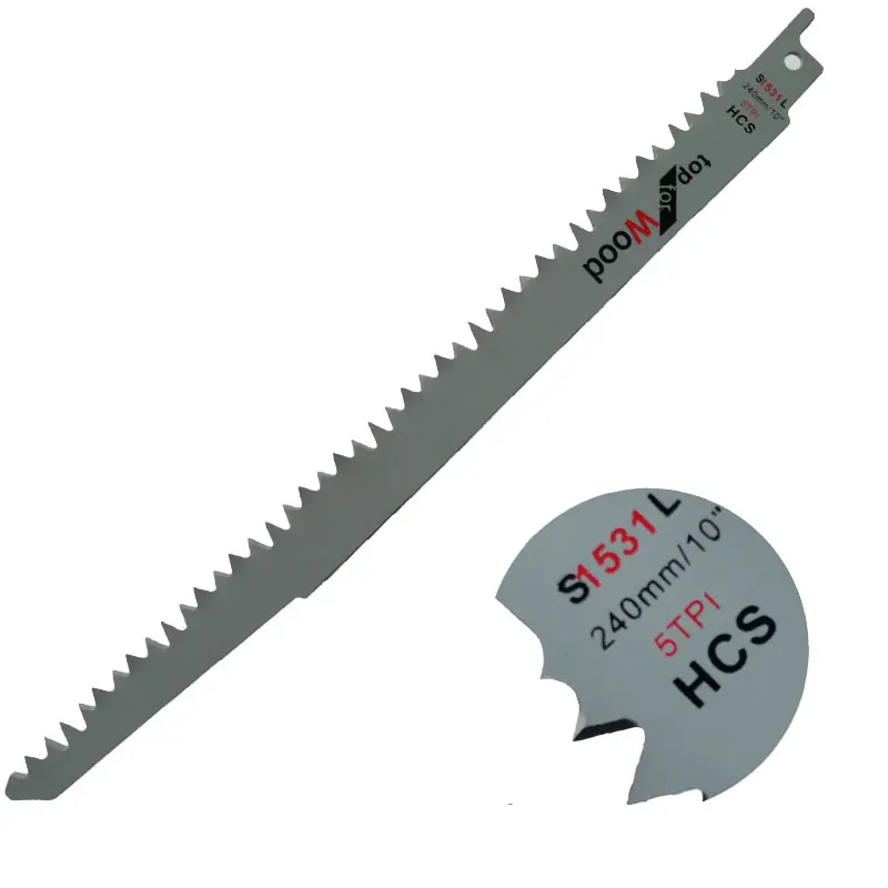 5pcs 240mm Long S1531l Reciprocating Saw For Tree Branch Cutting Wood