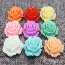  Craft DIY Mixed Color Flatback Resin Rose Flower Cabochon 6mm-28mm Embellishment 