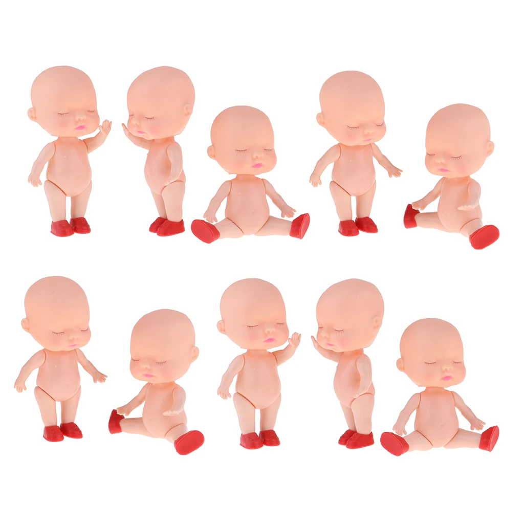 Realistic Newborn Doll Sleeping Mini Baby Doll  Body Mold Bath Toy 10pcs
