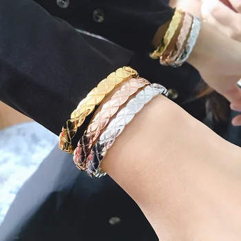 

Classical Crush Bangle Yellow Gold Wide Narrow Design No Stone Cuff Bracelet Yellow Gold Color For Women Jewelry