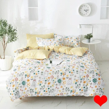 

Nordic Simple Bedding Set 4pc Floral Plaid Duvet Cover Set Single Double Queen King Size 220x240 Bedcover Flat Sheet Quilt Cover