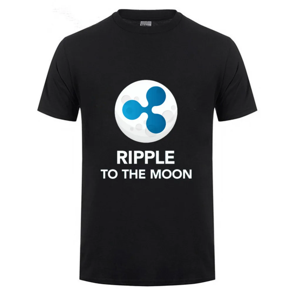 Ripple Coin To The Moon T Shirt Men's Summer Short Sleeve 100% Cotton Custom XXXL Tshirts | Мужская одежда