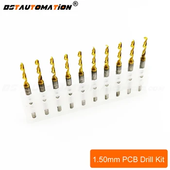 

10pcs/lot 3.175mm PCB Drill Bits 1.5mm Titanium Plated Drill Cutter for Woodworking Engraving Tool
