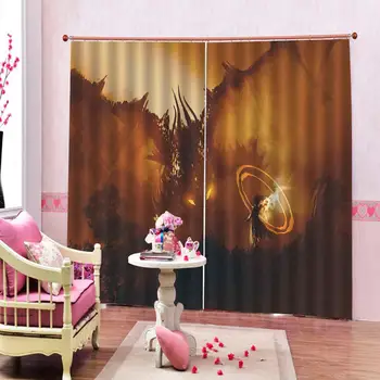 

Ilustration of Mythological Creature Legendary Dragon Window Curtains for Children's room curtain