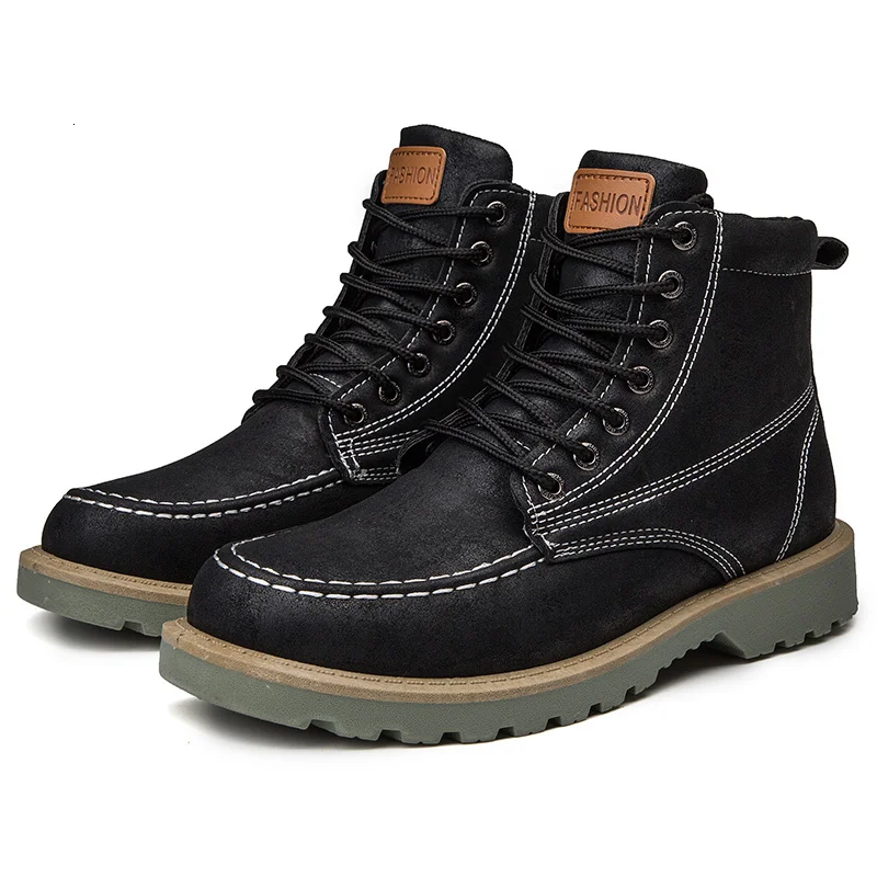 Мужские ботинки с высоким берцем; ботильоны Dr Martin; модная повседневная обувь для мужчин; мужские кроссовки; botas hombre; Мужская обувь; красовки для взрослых - Цвет: black