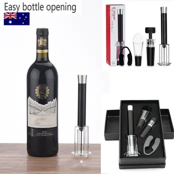 

1 Set Wine Bottle Opener Cordless Cork Remover Easy Air Pump Pressure Corkscrew Tools 4PCs Free Shipping