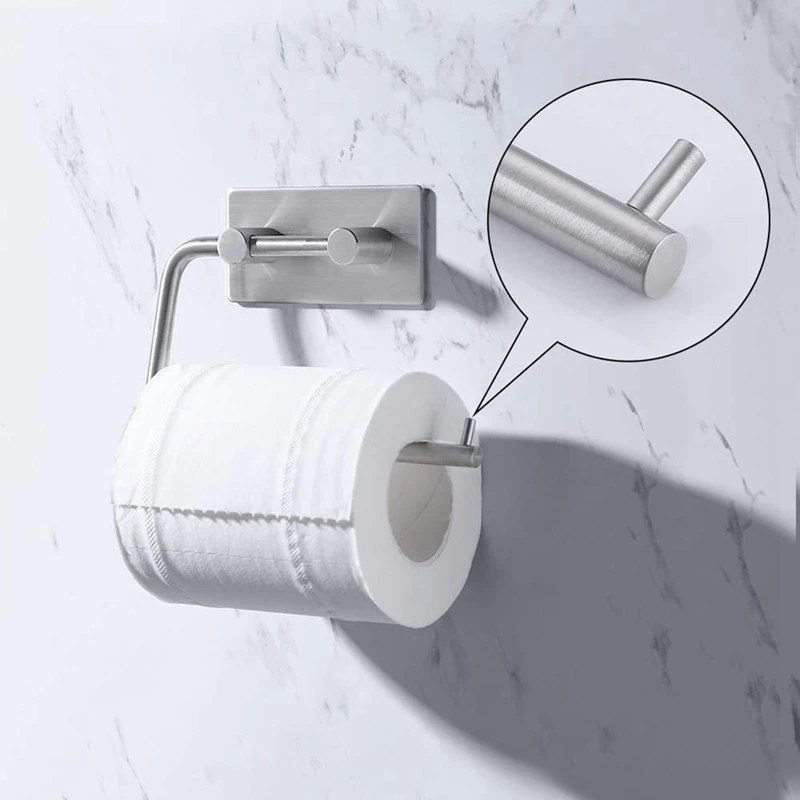 304 Stainless Steel Paper Towel Rack Simple Punch-free Towel Rack For Household Bathroom Home Improvement