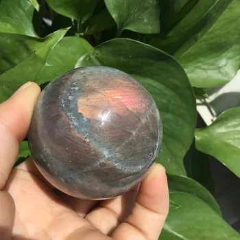 

Hand Polished Natural Flash Purple Labradorite Sphere Gemstone Ball
