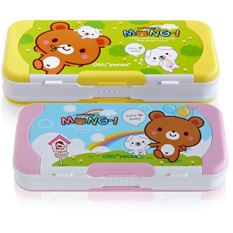 

Deli 95585 Cartoon Stationery Box Three Layer Pencil Case Students Children Pencil Case Comes with Ruler Sets