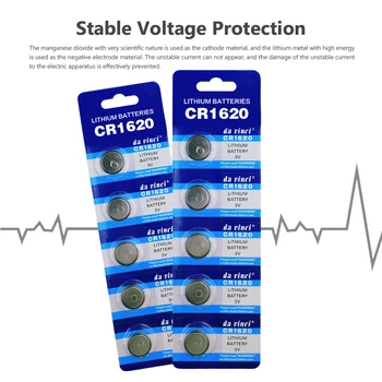 

25PCS/ 5 Pack CR1620 Button Batteries ECR1620 DL1620 5009LC Cell Coin Lithium Battery 3V CR 1620 For Watch Electronic Toy Remote