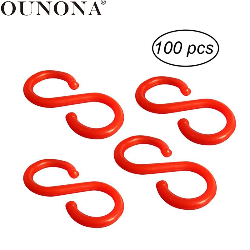 OUNONA 100 шт S форменные крючки кухонная ложка вешалки для кухонные инструменты полотенце Одежда ключ Висячие настенные крючки Pothooks стеллажи для хранения
