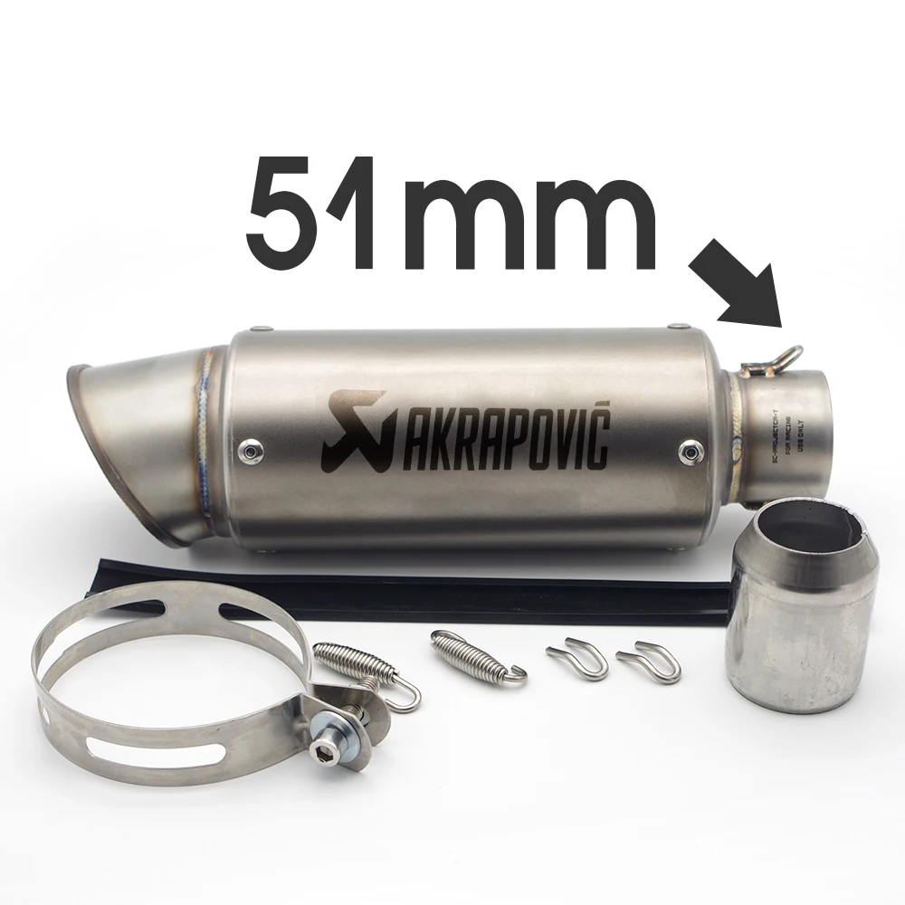 51 мм/60 мм Akrapovic выхлопная труба мотоцикла с DB killer выхлопная труба из углеродного волокна для KAWASAKI er5 er6f er6n h2r versys 300 - Цвет: A Laser mark 51mm