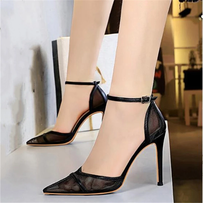 mesh high heels