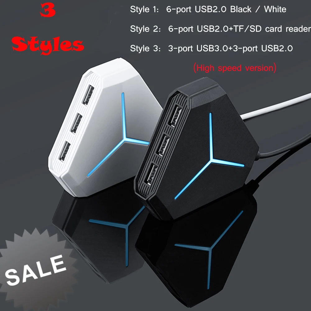 usb-концентратор с TF SD кард-ридером 6 портов USB 3,0 2,0 концентратор для ноутбука MacBook