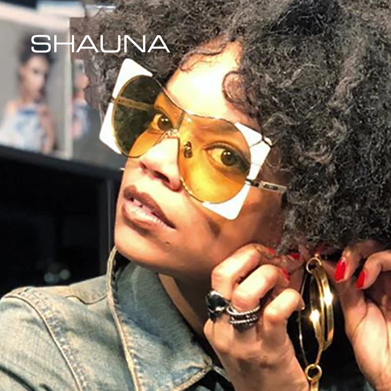 

SHAUNA Oversize Square Sunglasses Women Fashion Jelly Frame One Piece Candy Color Shades Men UV400