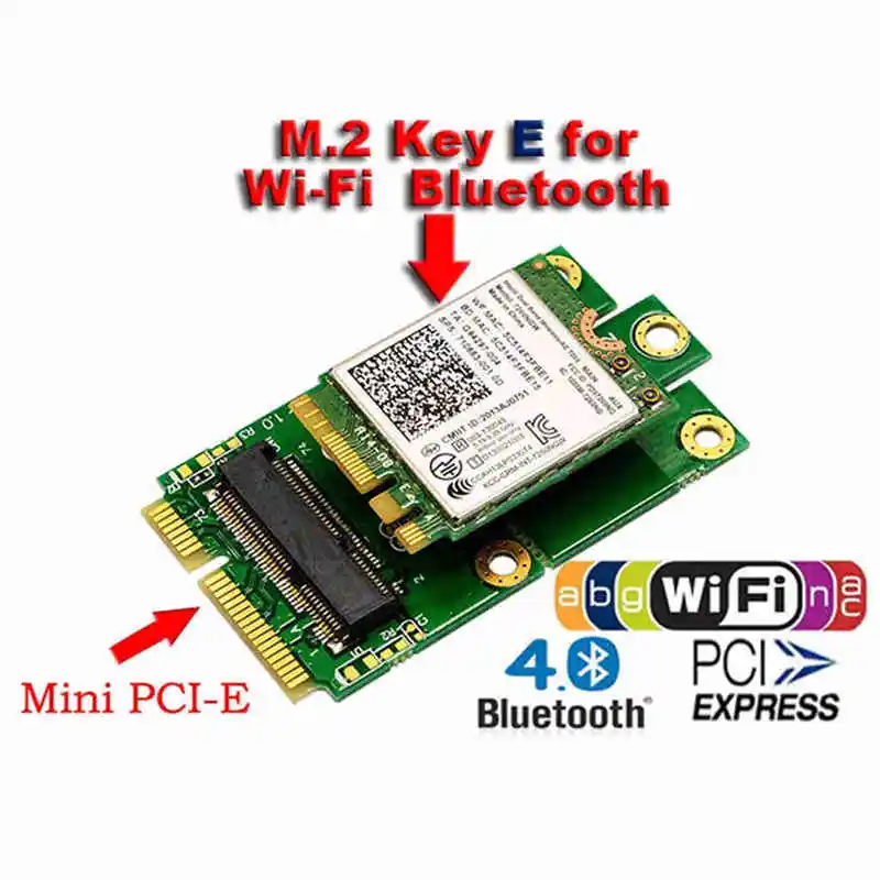 M.2 Ngff ключ E к Mini Pci-E Wifi Bluetooth 4,0 USB2.0 адаптер карта