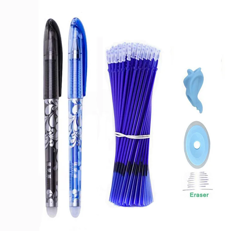 0.5mm Students Use Magic Erasable Pen Refill Rod Blue Black Replaceable Pen Stationery Gel Ink Practice Copybook Tools