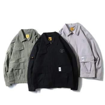 

Wu Airlines 2020 Spring New Style Workwear Fold-down Collar Versatile Coat Men's INS Fashion Japanese-style Retro Casual Loose-F