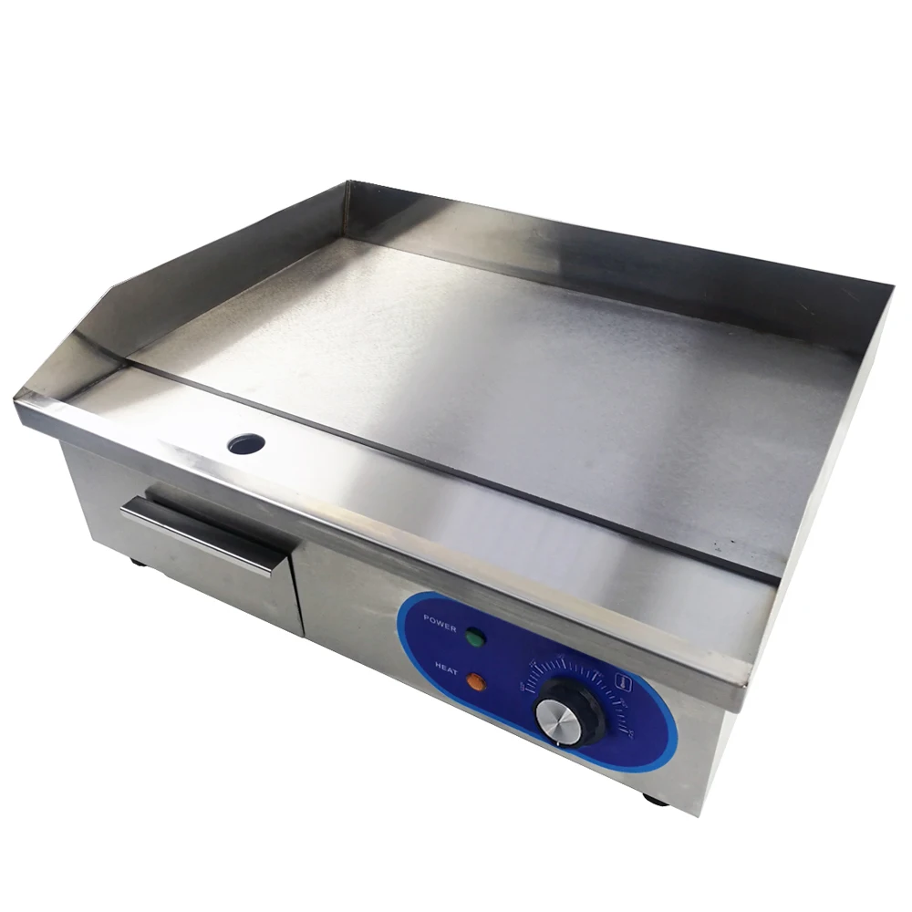 

Commercial Electric Grill Griddles With All Flat Pan 3KW Counter Top Stainless Steel Electric Frying Pans Fryer