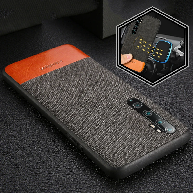 Холст Магнитный чехол для Xiaomi Mi Note 10 10pro 9T 9SE 9LITE 10T PRO мужские бизнес задней крышки