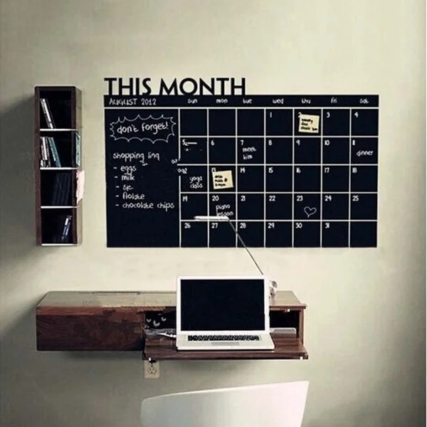 

Monthly Planner Chalkboard Chalk Blackboard Wall Sticker Decor Month Plan Calendar Blackboard DIY Stickers