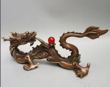 

Chinese brass Myth Figurine Wealth Fly Dragon Bronze Statue#1