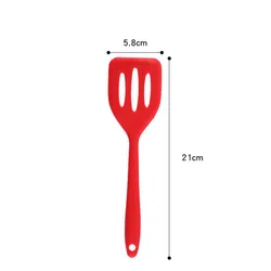 Silicone Cooking Turner and Spatula Set for Kitchen Utensils and Tools (Red)