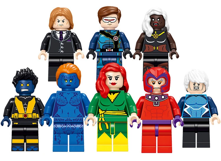 8 шт. Marvel X-men Magneto проф X Mystique Quicksilver Phoenix строительные блоки игрушки для детей |