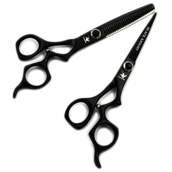 

6 Inch Professional Hairdressing Scissors Set Cutting+Thinning Hair Scissors Salon Barber Shears High quality Black Personality