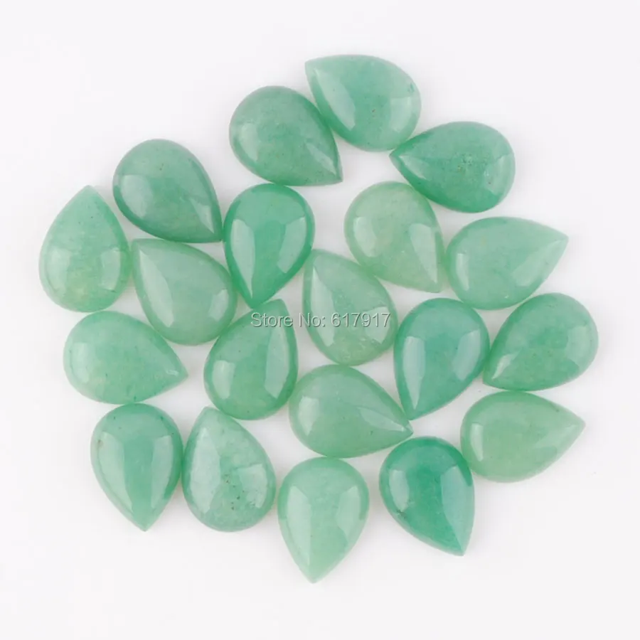 

RONGZUAN Free shipping 13x18x6MM Natural Aventurine Gem Stones Teardrop Cabochon No Drill Hole 20pcs/lot Jewelry TU3041
