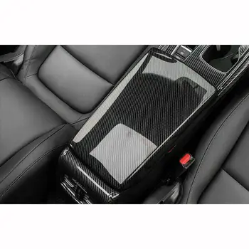 

1* Carbon Fiber Black Covers Center Console Armrest Box For Honda Accord