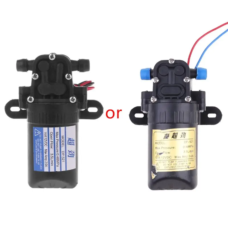 

1pc DC 12V 2.0A 3.5L/Min 0.48MPa Diaphragm High Pressure Self Priming Water Pump Random Sent