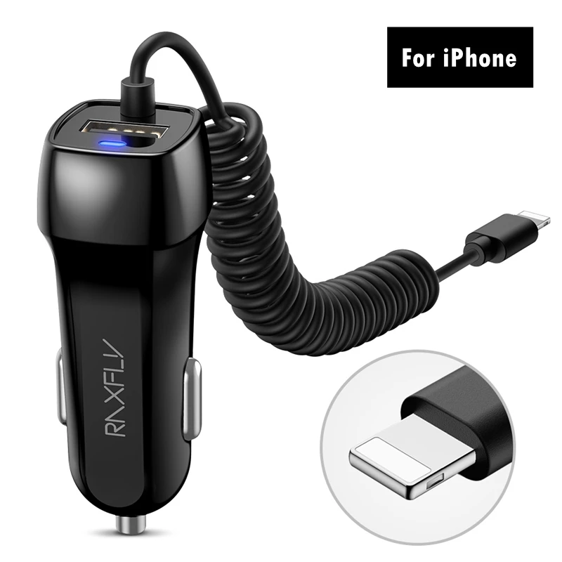 RAXFLY Type C Micro USB For iPhone Car Charger Fast Charging For Samsung A50 A70 Note10 S8 Car Charger Type C Cigarette Lighter 65w fast charger Chargers