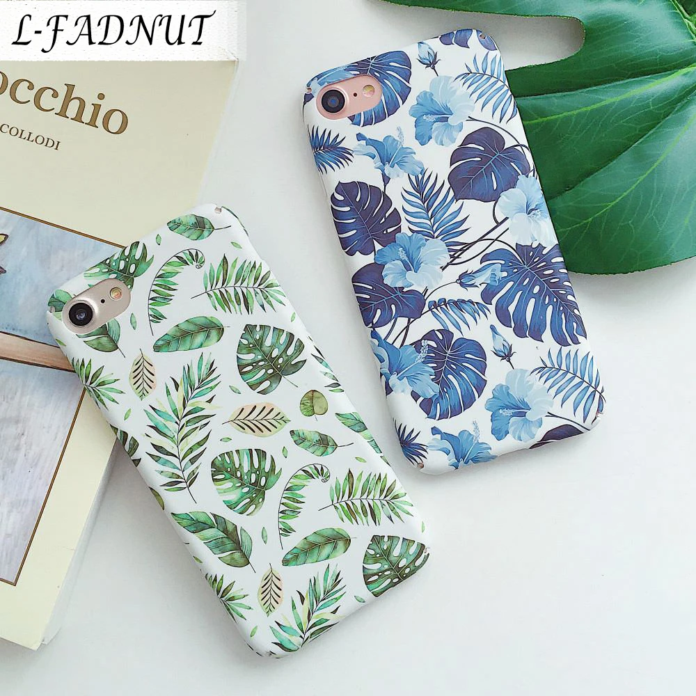 L-FADNUT чехол для iPhone 7 Xr X Xs Max 8 6 S Plus тонкий милый лист матовый жесткий ПК бампер